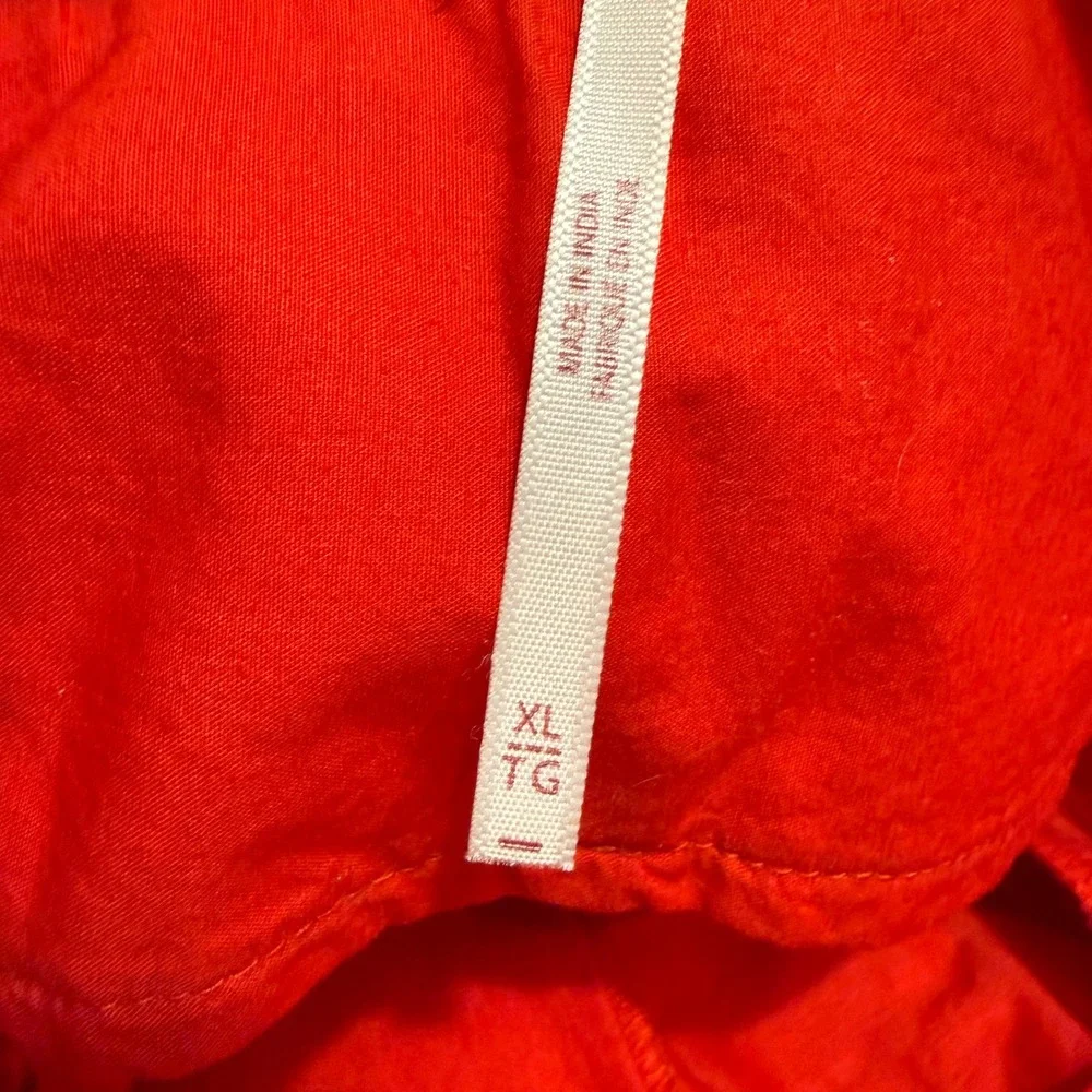 Free People Sweet Like Candy Shorts Women XL Red Eyelet Scalloped High Rise Boho